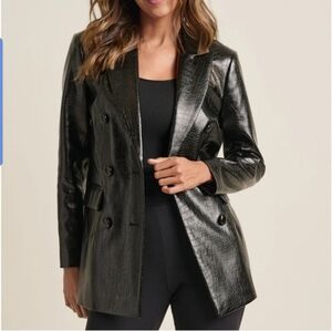 Women's Black Double-Breasted Jacket